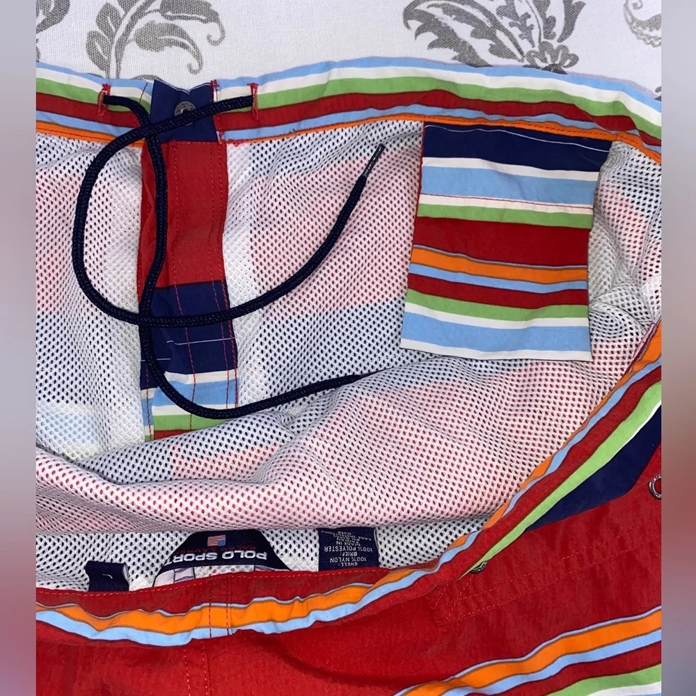 Polo Sport Ralph Lauren Striped Board‎ Shorts Large VTG 90s Preppy